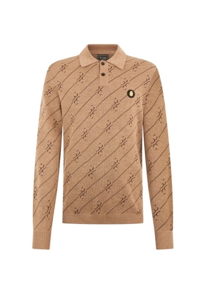 Billionaire long-sleeve buttoned polo shirt - Neutrals