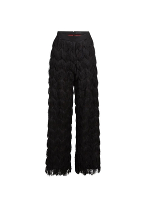 Karl Lagerfeld Karl Studio logo-detail fringe trousers - Black