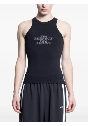 VETEMENTS embellished-letter tank top - Black