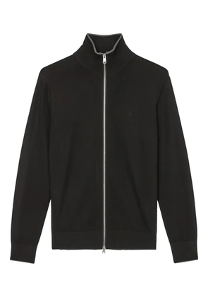 Marc O'Polo zip-front high-collar cardigan - Black