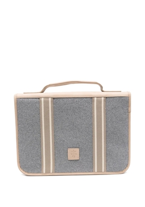 Eleventy stripe-detail laptop bag - Grey