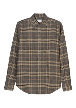 Closed checked cotton shirt - Brown