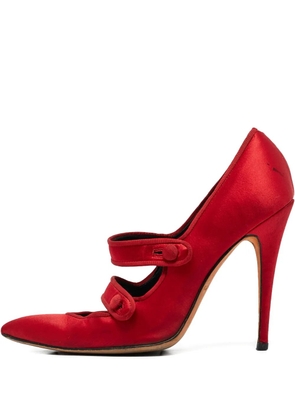 Manolo Blahnik pre-owned 100mm satin pumps - Red
