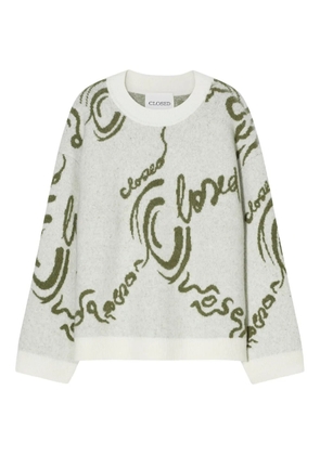 Closed logo-intarsia sweater - White