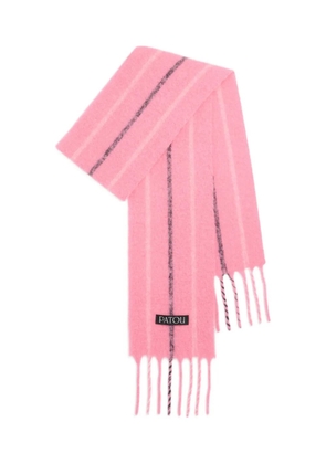 Patou striped fringe scarf - Pink