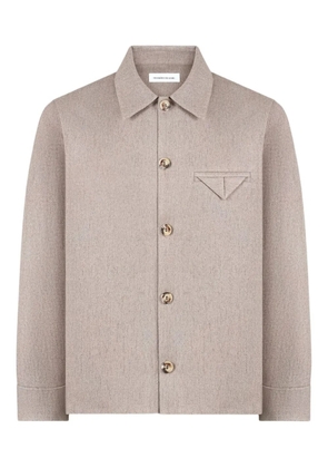 Manière De Voir Leo textured tailored long-sleeve overshirt - Brown