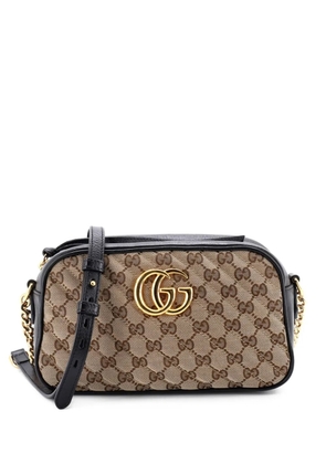 Gucci Pre-Owned GG Marmont Shoulder Bag Diagonal Quilted GG Canvas with Leather Small crossbody bag - Black