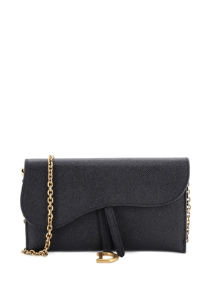 Christian Dior Pre-Owned Saddle Chain Leather clutch bag - Black