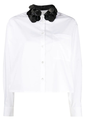 Tela sequin-detailing cotton shirt - White