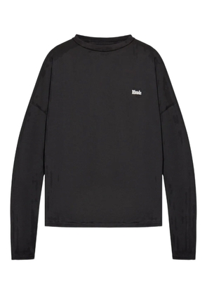 RHUDE logo-embroidered cotton sweatshirt - Black