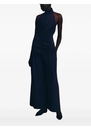 Rosie Assoulin halter neck corduroy top - Blue