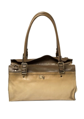 Burberry Pre-Owned dual-tone leather satchel bag - Brown