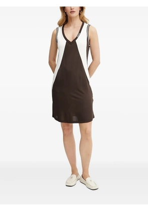 LIU JO V-neck panelled mini dress - Brown