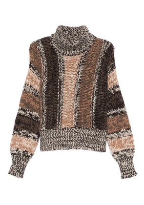 Roberto Collina striped roll-neck sweater - Brown