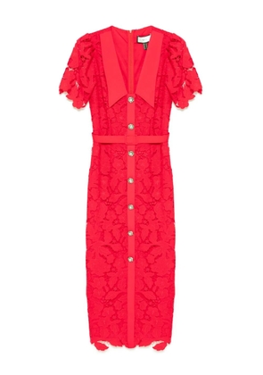 NISSA lace midi dress - Red