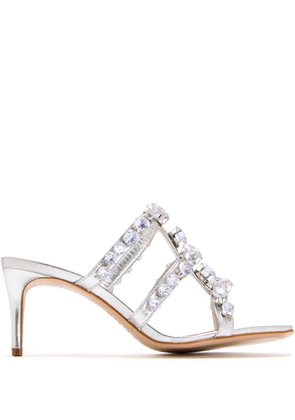 Schutz 80mm crystal-embellished heeled sandals - Silver