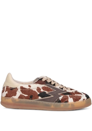 Moa Master Of Arts cow print club sneakers - White