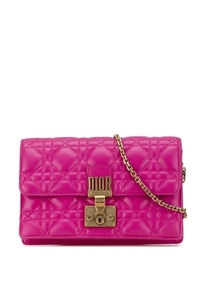 Christian Dior Pre-Owned 2018 Lambskin Cannage DiorAddict Wallet on Chain crossbody bag - Pink