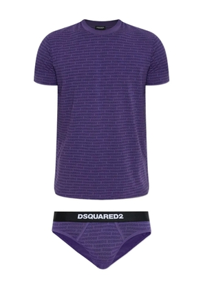 DSQUARED2 logo-print pajama set - Purple