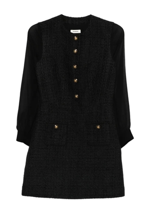 SANDRO button-detailed tweed mini dress - Black
