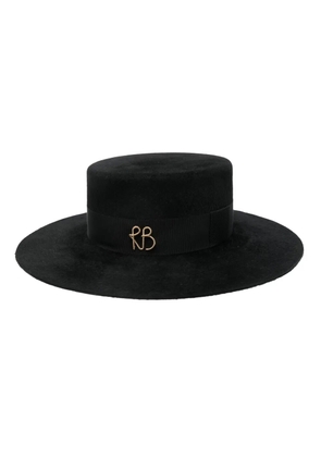 Ruslan Baginskiy monogram-embellished canotier hat - Black