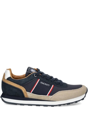 Hackett suede-panel striped sneakers - Blue