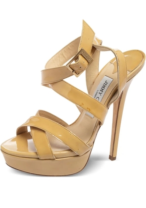 Jimmy Choo Pre-Owned 150mm strappy platform sandals - Neutrals