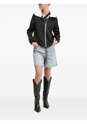 HUGO contrast-collar zip-up sweater - Black