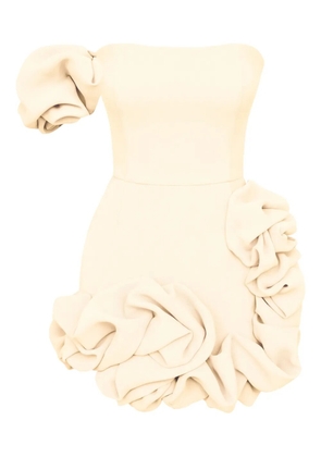 POST MERIDIEM one-shoulder ruffled mini dress - Neutrals