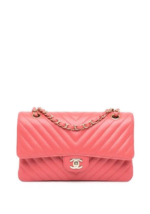 CHANEL Pre-Owned 2017-2018 Medium Classic Chevron Lambskin Double Flap shoulder bag - Pink