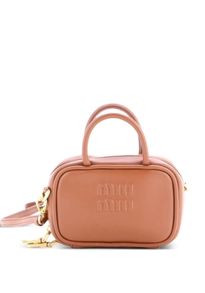 Miu Miu Pre-Owned Beau Top Handle Bag Leather Micro crossbody bag - Brown