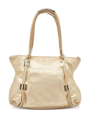 DKNY Vintage metallic-effect leather shoulder bag - Gold