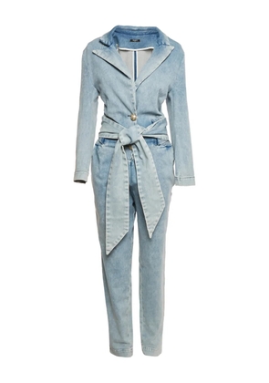 Balmain Pre-Owned denim belted jumpsuit - Blue