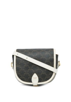 Celine Pre-Owned 2020 Medium Triomphe Coated Canvas Folco crossbody bag - Brown