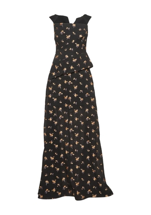 Roland Mouret floral-print maxi dress - Black