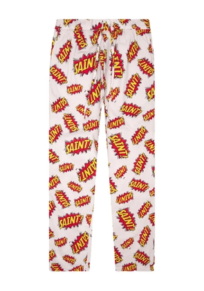 SAINT MXXXXXX Pow comic-print trousers - White