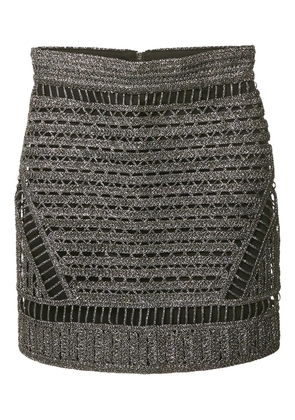 Maje metallic lurex mini skirt - Silver