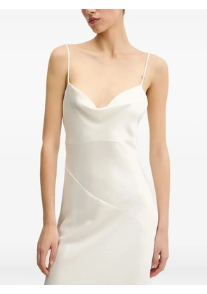 HUGO cowl-neck asymmetric maxi dress - White