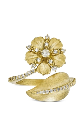 Tanya Farah Jasmine Bloom Tala diamond bypass ring - Gold