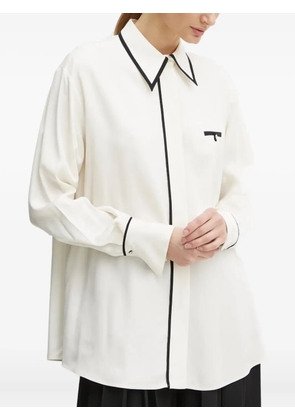 BOSS piped-trim shirt - White