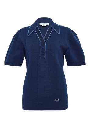 Stella McCartney grid short-sleeve polo top - Blue