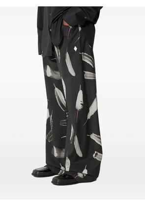 COUNTY OF MILAN feather-print trousers - Black