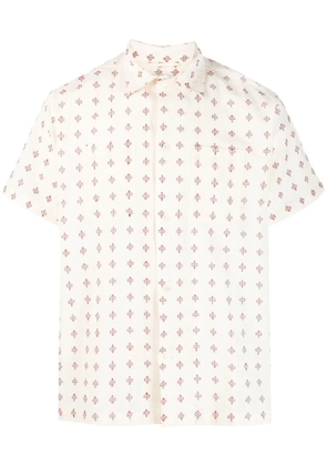 BODE Chrystie embroidered cotton shirt - Neutrals