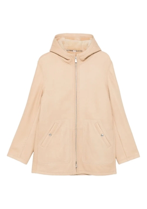 Eleventy hooded leather jacket - Neutrals