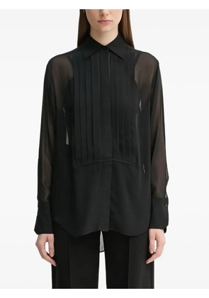 A.L.C. pleated sheer-effect blouse - Black