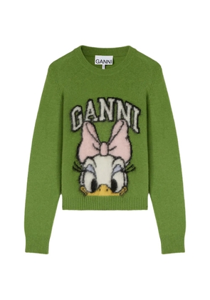 GANNI x Disney Daisy Duck crew-neck sweater - Green