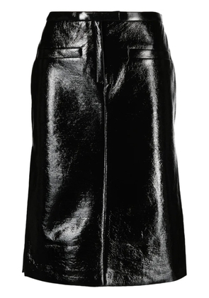 Courrèges low-rise vinyl midi skirt - Black
