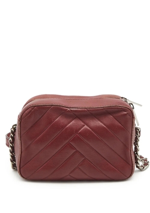 Carolina Herrera Vintage Pre-owned chevron leather shoulder bag - Red