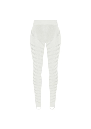 Manière De Voir knitted spiral contour leggings - White