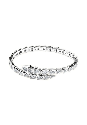 Bvlgari Pre-Owned 18K white gold Serpenti Viper diamond bracelet - Silver